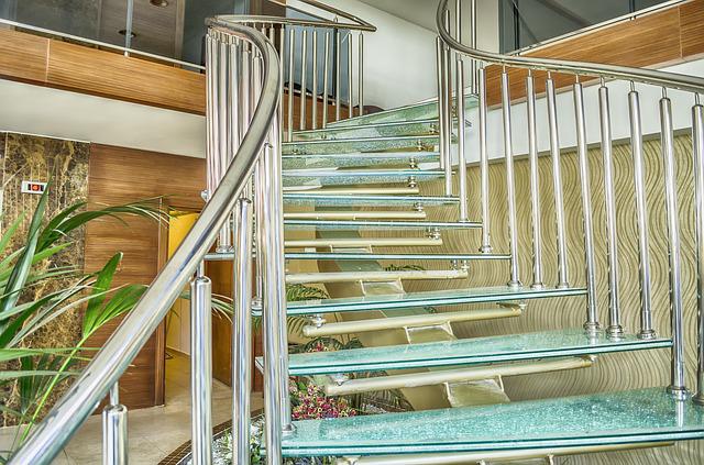Various types of glasses used for stair case
